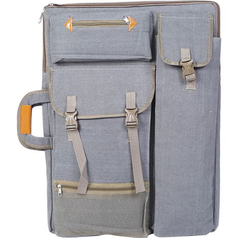 Sac de transport multifonction grand format pour artiste, étanche, gris, idéal pour chevalet et matériel de dessin en extérieur (1/5)