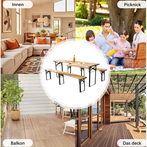 tavolo cucina 220x50x78 pieghevole legno naturale OKMYHOME (1/3)