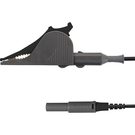 Schutzinger Cable de medida negro cobre 4 mm clip Kelvin