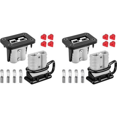 Confezione da 4 batterie da 6-10 gauge da 12V a 36V, con connettore rapido di connessione/disconnessione e staffa di montaggio, kit di cablaggio e connettori. (1/2)