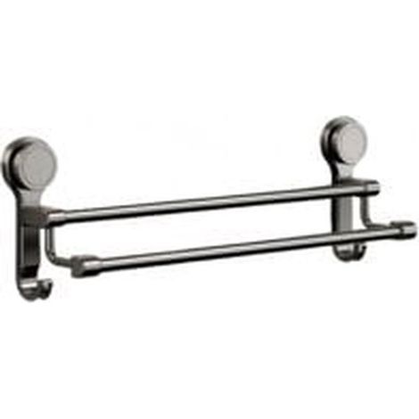 Suction cup towel rack with 2 bars, 30 cm wide, for bathroom, shower, kitchen and glass door (1/5)