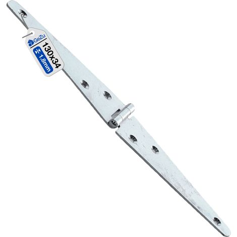 Charnière de portail galvanoplastie 130 mm – penture droite robuste acier électro-plaqué fixation lourde porte/volet bois – GeZu Impex