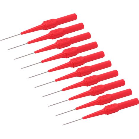 Lot de 10 sondes de test 26.010 0,7 mm, douille de 4,0 mm, pour équipements de test (rouge) (1/5)