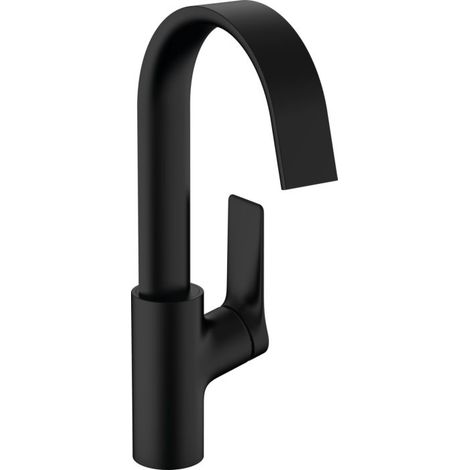 hansgrohe Vivenis 210 mitigeur lavabo 75030670 avec bec pivotant et tirette- garniture de vidange , noir mat (1/4)