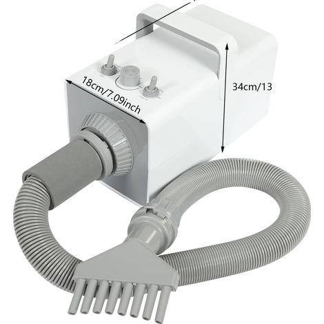 Secador de pelo para mascotas, velocidad del viento ajustable, múltiples boquillas, blanco (1/2)