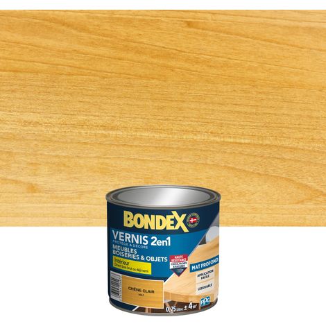 Vernis 2 en 1 - Mat - 0,25L - Chêne Clair - Bondex (1/5)