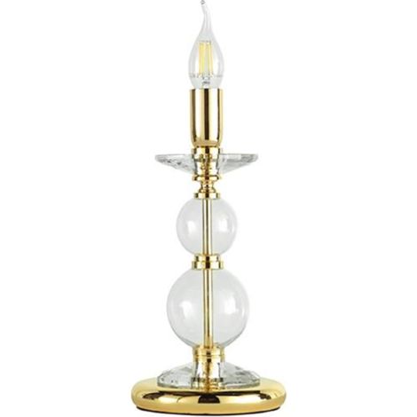 Lampada da tavolo VIVALDI 14x30 cm in vetro lavorato a mano Oro (1/2)