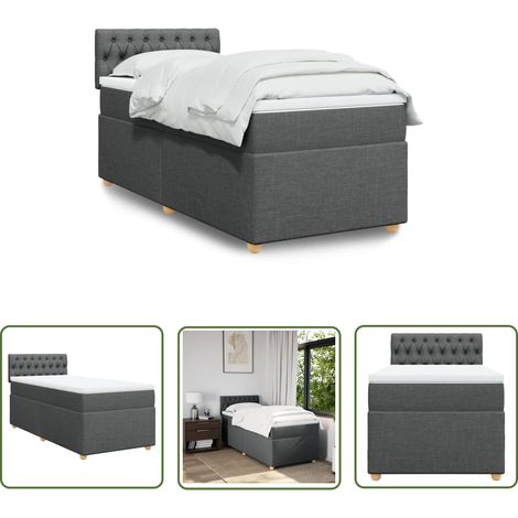 The Living Store Boxspringbett mit Matratze Dunkelgrau Stoff - Boxspringbett - Einzelbett - Bettsofa - Schlafsystem - Doppelbett (1/5)