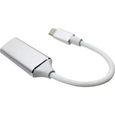 Adaptateur One Piece USB C vers HDMI, adaptateur Type C vers HDMI 4K (compatible Thunderbolt 3) pour MacBook Pro 2018/2017, iPad Pro 2018, Samsung Note 9/S9/S10, Huawei Mate 20/P20, etc. (Blanc)