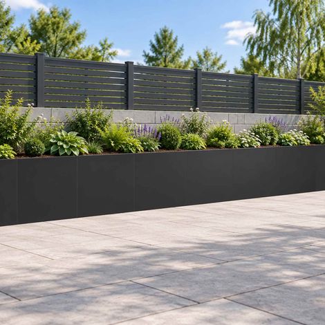 vidaXL Retaining Wall 6 pcs 40 x 12 x 50 cm Steel Black (1/5)
