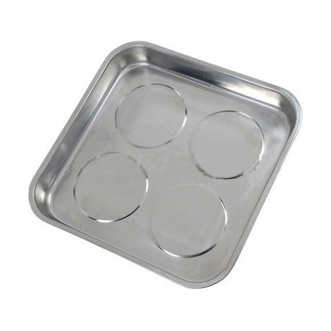 Bandeja Imantada Cuadrada Inoxidable Con 4 Imanes para tornilleria, 240 X 240mm