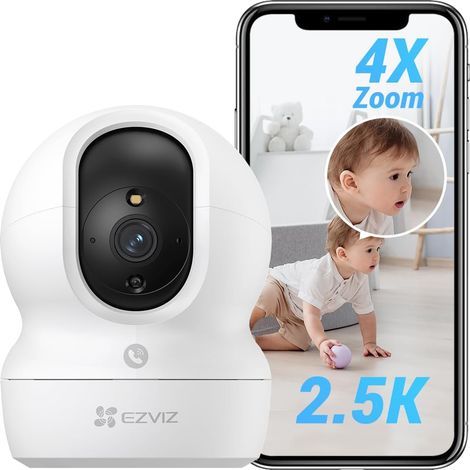 4MP Caméra Surveillance WiFi Intérieure, Camera Bébé WiFi 2.4Ghz Pan/Tilt à 360 °, Vision Nocturne Intelligente, Suivi Auto, Audio Bidirectionnel, Mode Veille, Compatible avec Alexa (1/5)