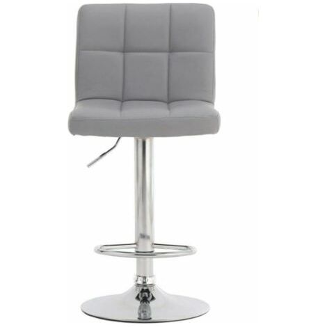 Evre Cuban Bar Stool Adjustable Swivel Gas Lift for Pubs Counters Kitchens Bars (Grey) (1/2)