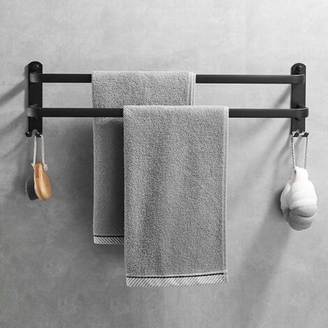 Porte Serviette Salle de Bain, 60CM Porte Serviette Murale, Porte Serviette sur Pied Accessoire Salle de Bain, Porte-Serviettes de Salle de Bain, Support Serviette Salle de Bain sans Percage (1/5)