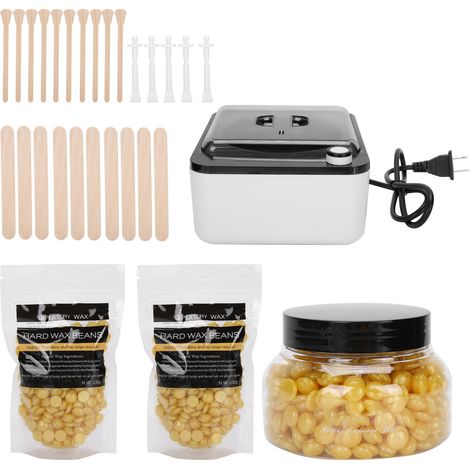 Décapeur électrique à cire dorée pour épilation à la cire en grains, kit de démaquillage avec bâtonnets dépilatoires, prise US 110V (1/5)