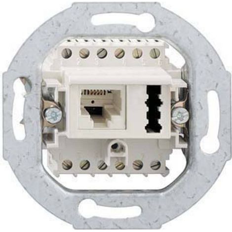 Rutenbeck Boîte de raccordement combinée RJ 45/TAE IAE/UAE 8 (6)-TAE 6 F+N 0 blanc pur (1/2)