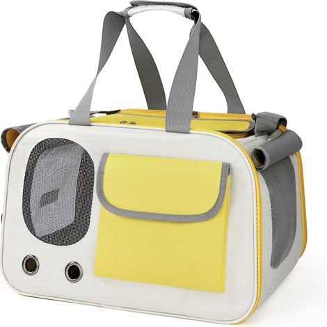 Pour Sac Transport Chat Sac de Transport Pliable en Tissu Oxford pour Chats Sac de Transport Respirant pour Chiens pour Chiens et Chats (Jaune)
