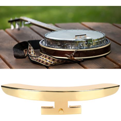 Accoudoir pour Banjo en Alliage de Zinc Doré, Support à Patte Unique avec Fixation pour Instrument à Cordes (1/4)