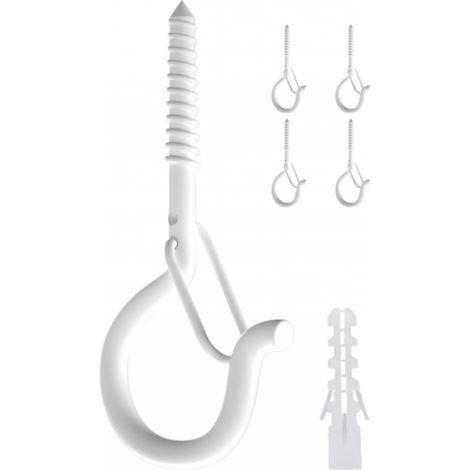 ganchos de hierro con tornillo, ganchos para techo y pared con pestillo de seguridad, ganchos de tornillo para colgar plantas, faroles, decoraciones para fiestas e iluminación (8) (1/5)