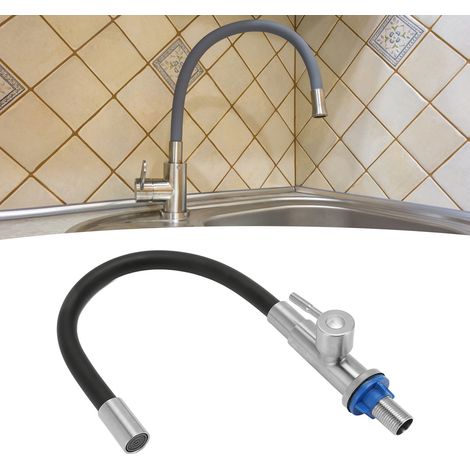 Grifo eléctrico flexible para lavadora – [acero inoxidable] – Grifo giratorio monomando para la cocina (1/5)