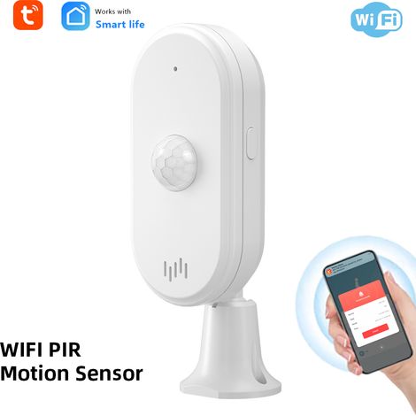 WLAN-PIR-Bewegungsmelder, drahtlose Alarmanlage, Infrarot-Bewegungsmelder mit Ton und Licht, einstellbarer Winkel, App-Benachrichtigungen, 4 Aufnahmemodi für Zuhause und Büro (1/5)