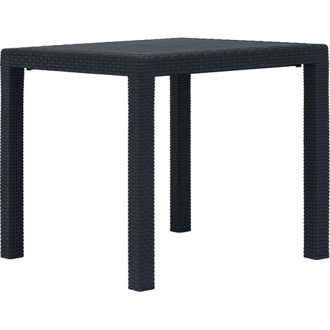 vidaXL Tavolo da Giardino Antracite 79x79x72 cm Plastica Stile