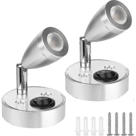 Lot de 2 lampes de lecture LED 12 V 3 W avec rotation à 180° pour camping-car, caravane, fourgon aménagé, camping-car, bateau (intérieur). (1/5)