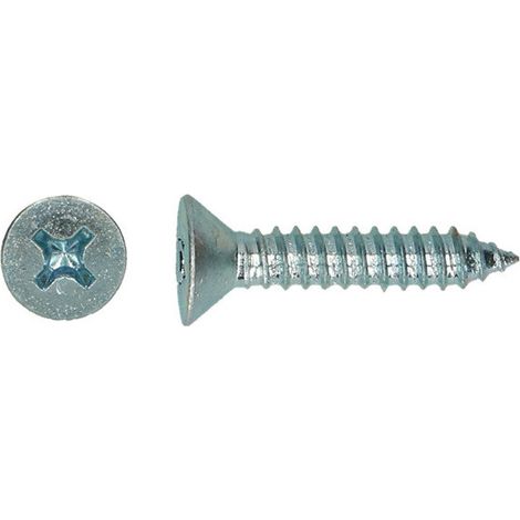 Vis tôle Tête fraisée Phillips n° 2 3.9X38 Acier zingué-200 pièces