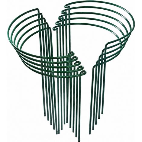 Tuteurs demi-ronds verts pour plantes, 25 cm, lot de 6, pour hortensias, pivoines et plantes vivaces (1/5)