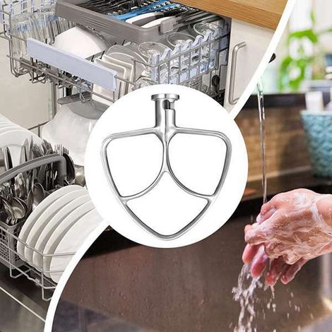 1 ensemble. Couleur : argent. Matériau : acier inoxydable. Convient aux robots KitchenAid basculants de 4,5 à 5 pintes.