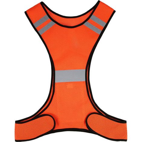 Gilet réfléchissant léger en maille respirante gilet de sécurité haute visibilité pour la course à pied marche cyclisme Jogging Orange