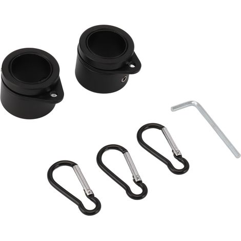 2 Pcs G3/4 Flag Pole Rings Aluminium Alloy 360° Rotating Anti Wrap Spinning Flagpole Mounting Clip Kit Black