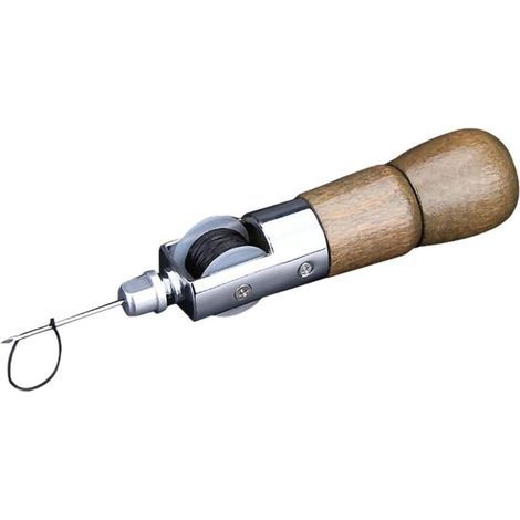 Machine à coudre en cuir - Manuel de bricolage - Vache à la main - Outil pour toile en cuir - Outil de couture - Avec bobine de fil, aiguille, poinçon de trou, clé à molette. (1/4)