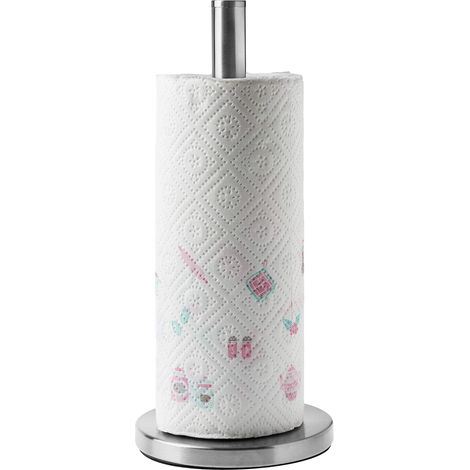 Porte-rouleau de cuisine vertical en acier inoxydable noir, support pour rouleaux standard et grands, adapté pour cuisine et plan de travail (1/4)