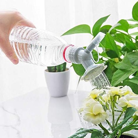 CSPARKV - Boquilla rociadora de plástico 2 en 1 para botella, 10 cm, para regaderas, flores, plantas, cabezal de ducha, herramienta de jardín (color gris)