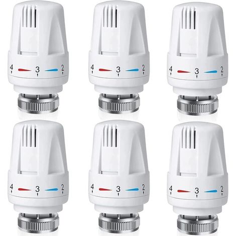 Cabezal de radiador termostático - 6 piezas - M30 x 1.5 - válvula termostática programable y protección antihielo (1/4)