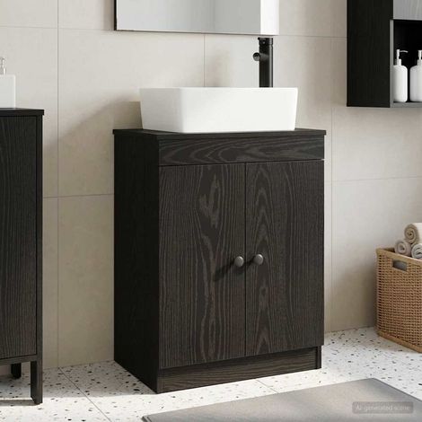 vidaXL Mobile da bagno con lavabo Nero 54 x 35 x 83 cm