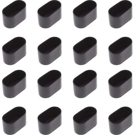 16 schwarze Stuhlkappen, ovale Tischbeine, flexibles Gummi, kratzfest, Möbelschutz (1/5)