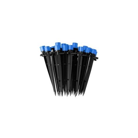 60 Stück Bewässerungs-Tropfer, 8-Loch-Tropfemitter, Mikro-Durchfluss-Tropfbewässerungssystem, 360-Grad-Bewässerungssystem für 4-mm-/7-mm-Schläuche (Blau) (1/5)