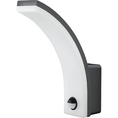 Luminaire de façade LED ML-21B7 avec détecteur de mouvement 140° PIR, 20W, 2300lm, capteur crépusculaire, IP65 - pour extérieur, applique murale, éclairage extérieur - noir (1/4)