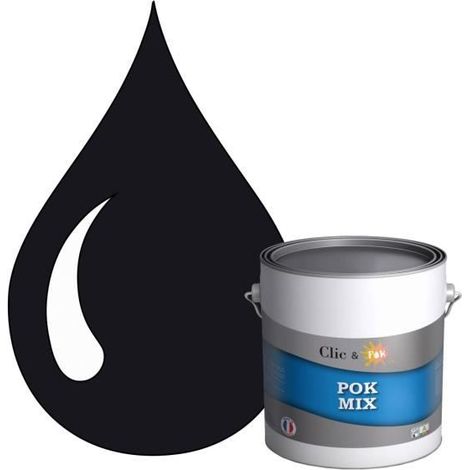 Peinture d'Accroche et Finition 2 en 1 - POK - POK MIX Bleu - Acrylique Satinée - 3L - RAL 5004 (1/4)