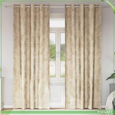 Rideaux en velours - FAFEISY - 4107667 - 260 x 140 cm - Crème - Occultant (1/5)