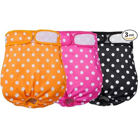 Culotte Protection Chien Femelle Nappy Rose/Noir-XL(60-84cm) (1/5)