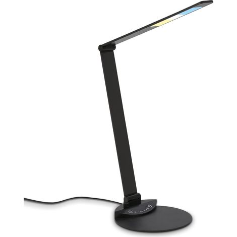 Lampe de table LED réglable, Lampe de table LED pivotante, Lampe de bureau Touch, Température de couleur réglable, Variable, Noir (1/3)