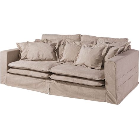 KINGSTON Divano 3 posti - stoffa / beige 236x138x76