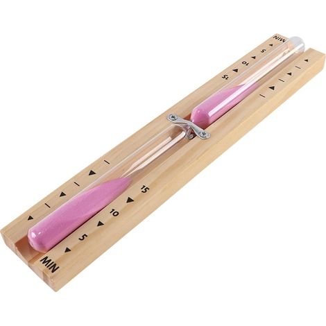 Sablier De Sauna en Bois De 15 Minutes, Horloge Murale Rotative Résistante À La Chaleur pour Séances De Relaxation, Rose (1/5)