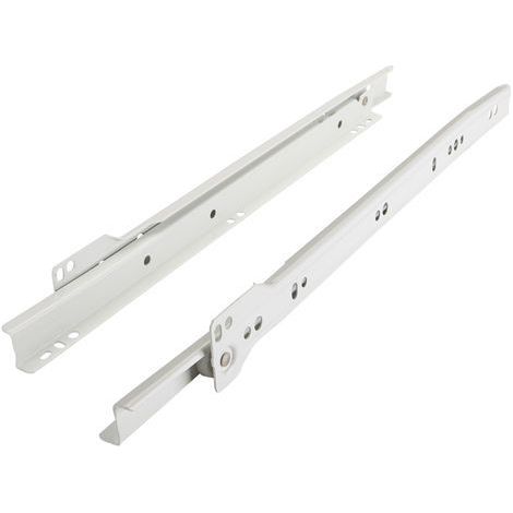 1 Paar (R+L) SOTECH Teilauszug RT-30-L500-NF 500 mm weiß Schubladenauszug für Holz-Schublade zur Befestigung an der Schubkastenunterseite