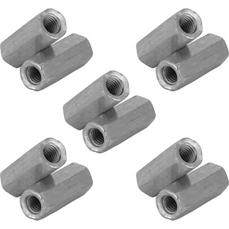 10 pièces Écrous longs à douille hexagonale, fixations filetées d'écartement (M6 25) (1/5)