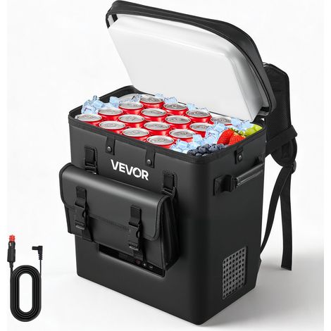 Glacière Électrique Voiture 12/24 V CC 13 L, Réfrigérateur Portable Dorsal, pour Camping Voyage Plage Pêche Caravane Bateau, Mini Frigo à Compresseur Amélioré, Température Réglable -6 °C à 10 °C (1/5)