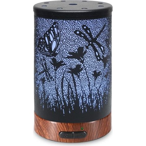 Diffuseurs d'Huiles Essentielles Electrique ferreuse 100ml,Silencieux Humidificateur,Minuterie et Arrêt Automatique sans eau, pour La Maison Spa Yoga Massage (Fleur) (1/5)